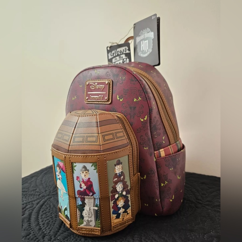 SALE! Haunted Mansion LoungeFly Stretching Room Backpack, Glows in the Dark*RARE - Picture 7 of 12